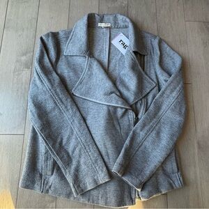 Eileen Fisher Light Gray Women's Zip Jacket Blazer